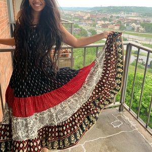 Black bandini print dress